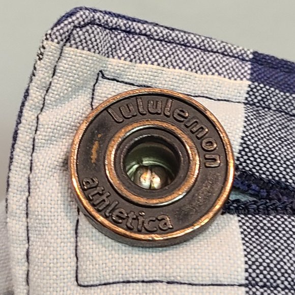 Lululemon Shorts Mens 34 Blue Plaid - Picture 4 of 5